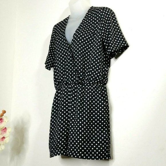 BCBG MAXAZRIA Romper Polka Dot Surplice Romper Size Small - Picture 5 of 10
